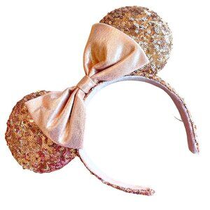 Disney Parks Rose Pink Sequin Minnie Mouse Ears Headband